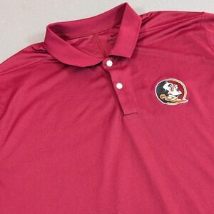 Florida State Seminoles Nike Polo Shirt Mens Large FSU Garnet Red NCAA ACC